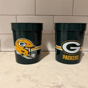 Set of Green Bay Packers cups, sports, NFL, football, party, go pack go!